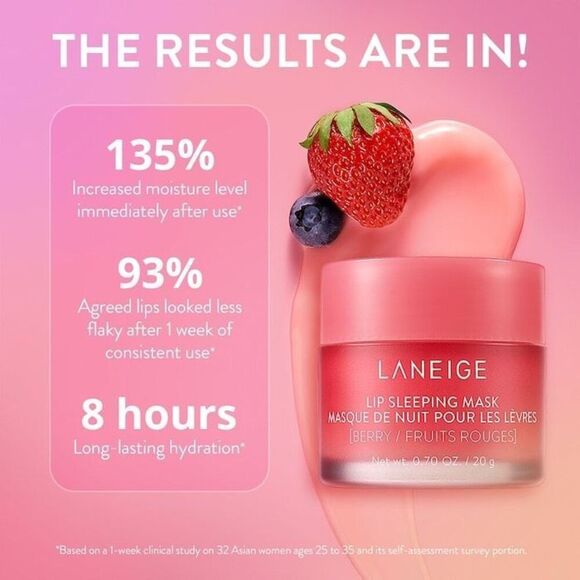 LANEIGE LIP SLEEPING MASK MASQUE DE NUIT POUR LES LÈVRES SWEET CANDY / BONBON GO - Picture 4 of 10